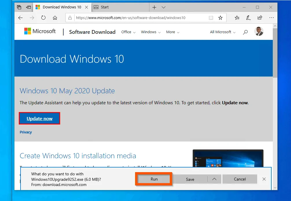How to Install Windows 10 2004 Update Manually - step 2: download Windows 10 Update Assistant 