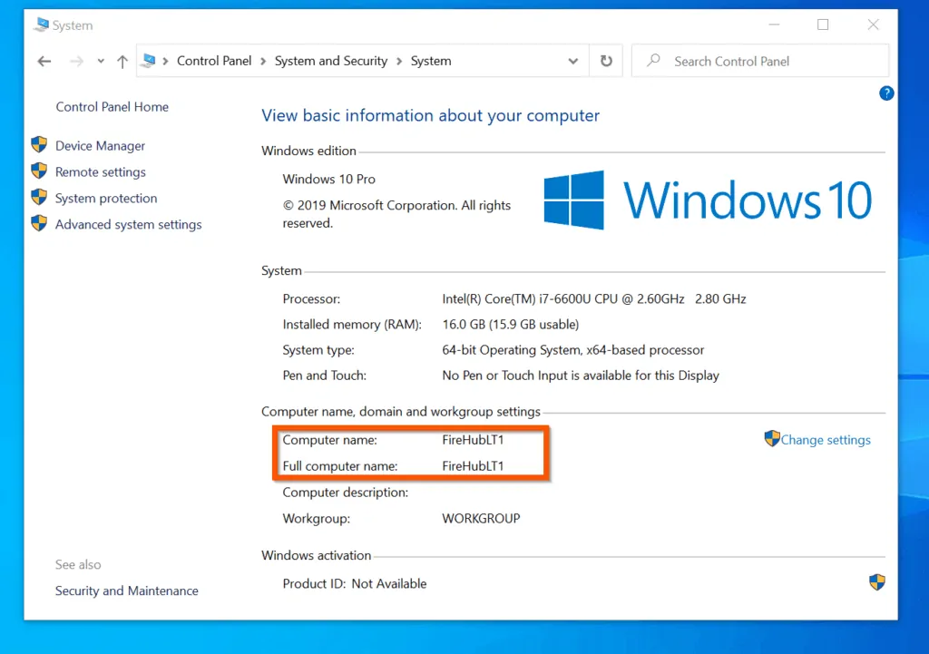 How to Find Computer Name on Windows 10 from Systems or Control Panel - How to Find Computer Name from Control Panel