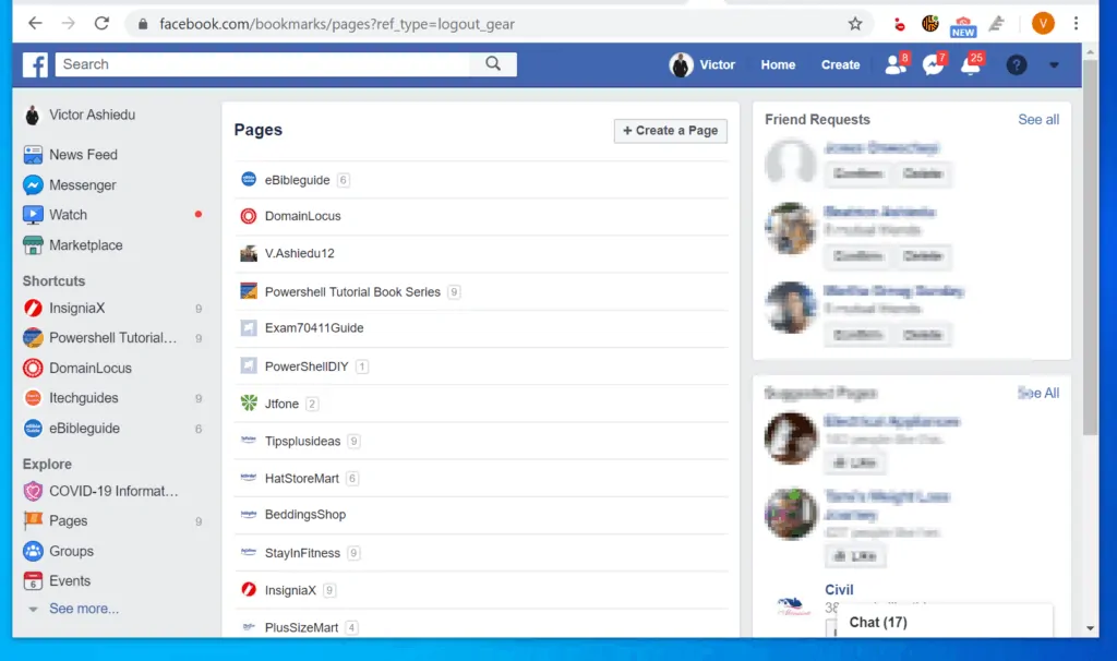 How to Find Drafts on Facebook -  When your Facebook Pages options opens, click the page you want to manage. 