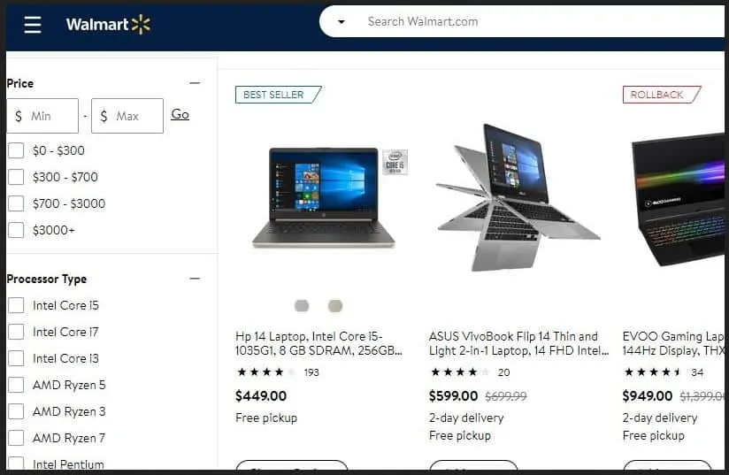 Best Place To Buy Laptop Online: Walmart