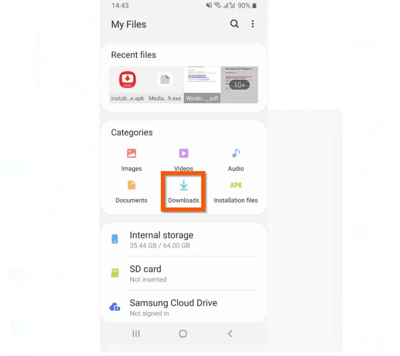 How to Install APK on Android - step 3: Install the APK from "My Files" App
