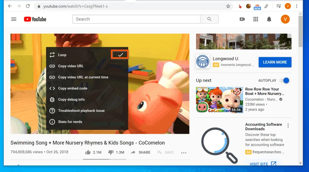 How to Put a YouTube Video on Repeat on Computer