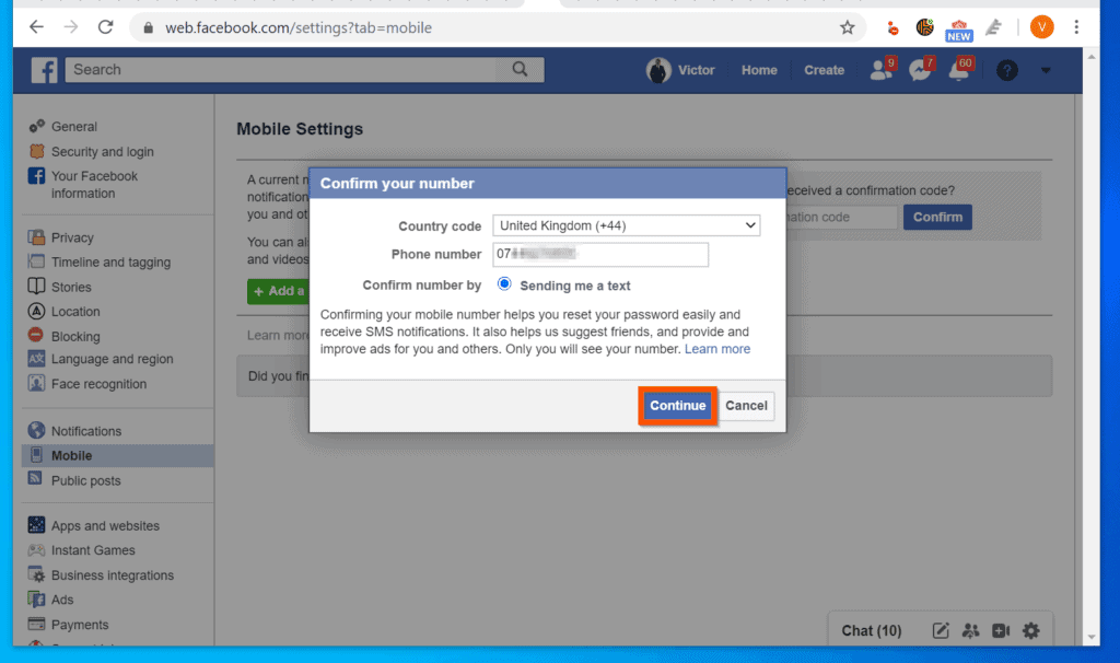 How to Turn on SMS on Facebook Itechguides
