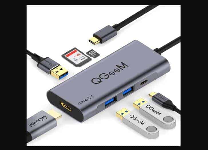 Best USB Hub For Working From Home: Qgeem USB C HDMI Adapter