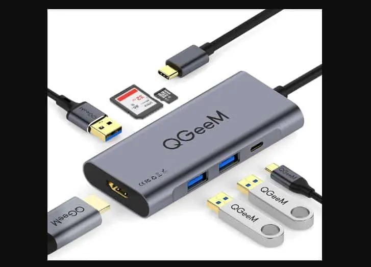 Best USB Hub For Working From Home: Qgeem USB C HDMI Adapter