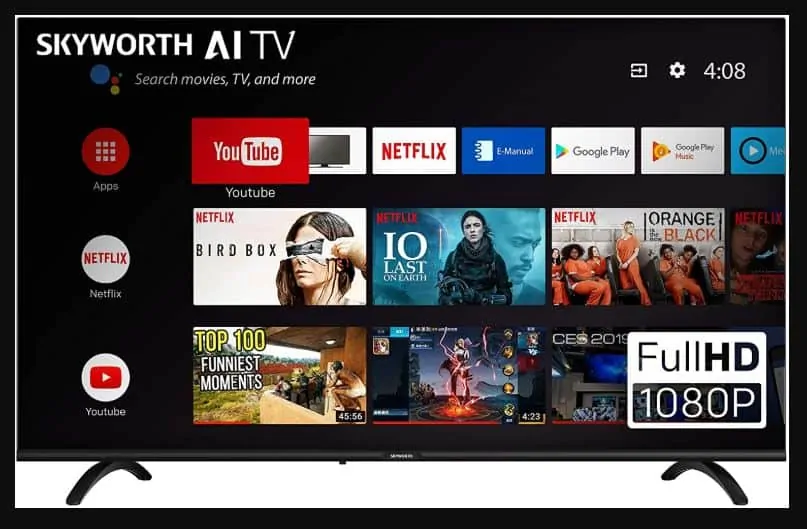 Best 40 Inch TV For Homes and: SKYWORTH E20300 40" INCH 1080P LED A53 Quad-CORE Android TV