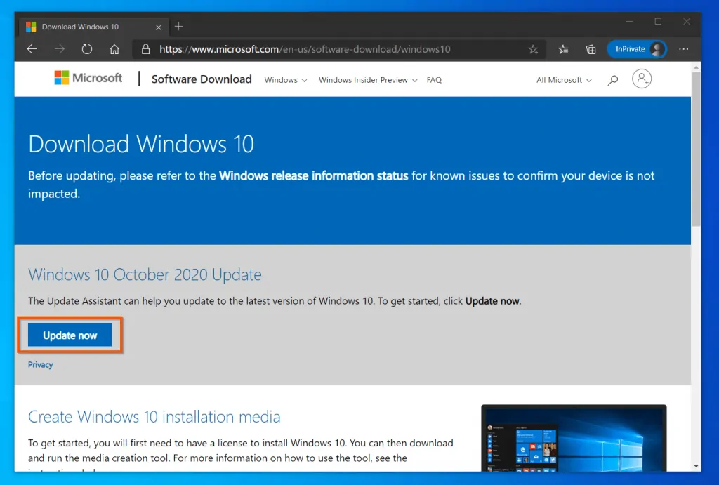 How to Install Windows 10 2009 Update Manually