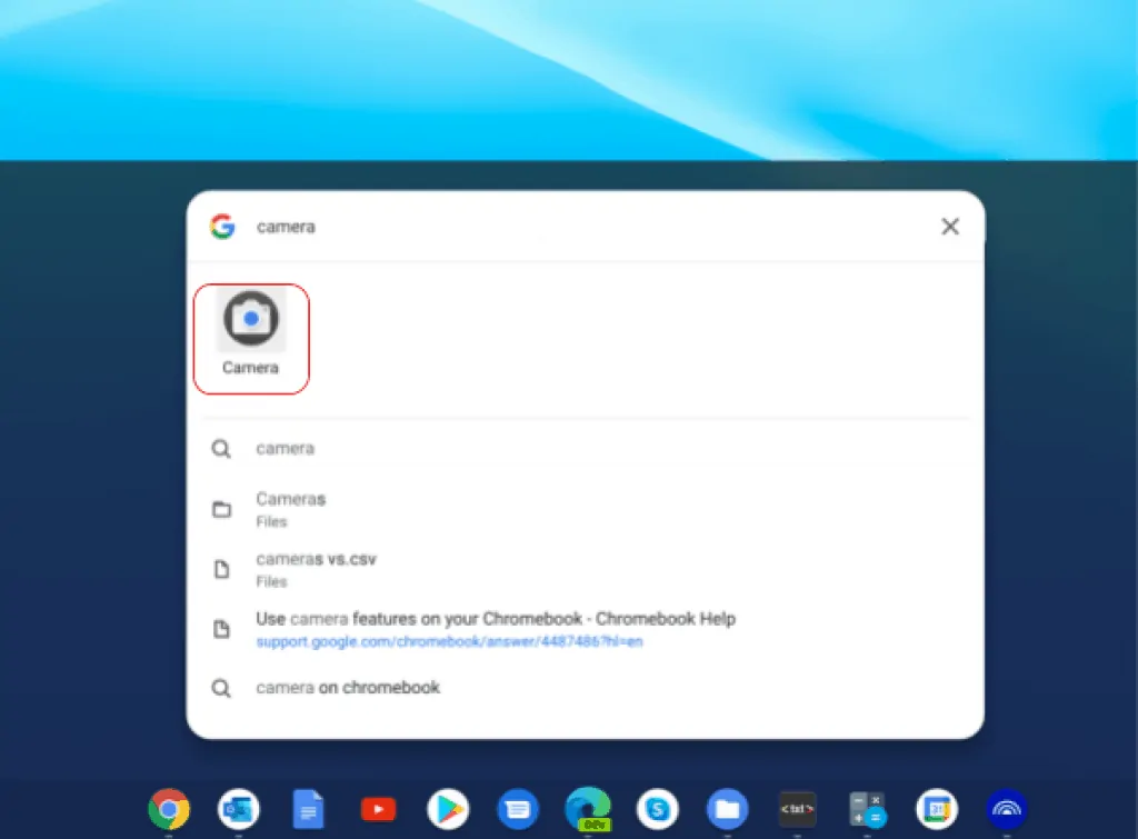 How to Take a Picture on a Chromebook - open camera app