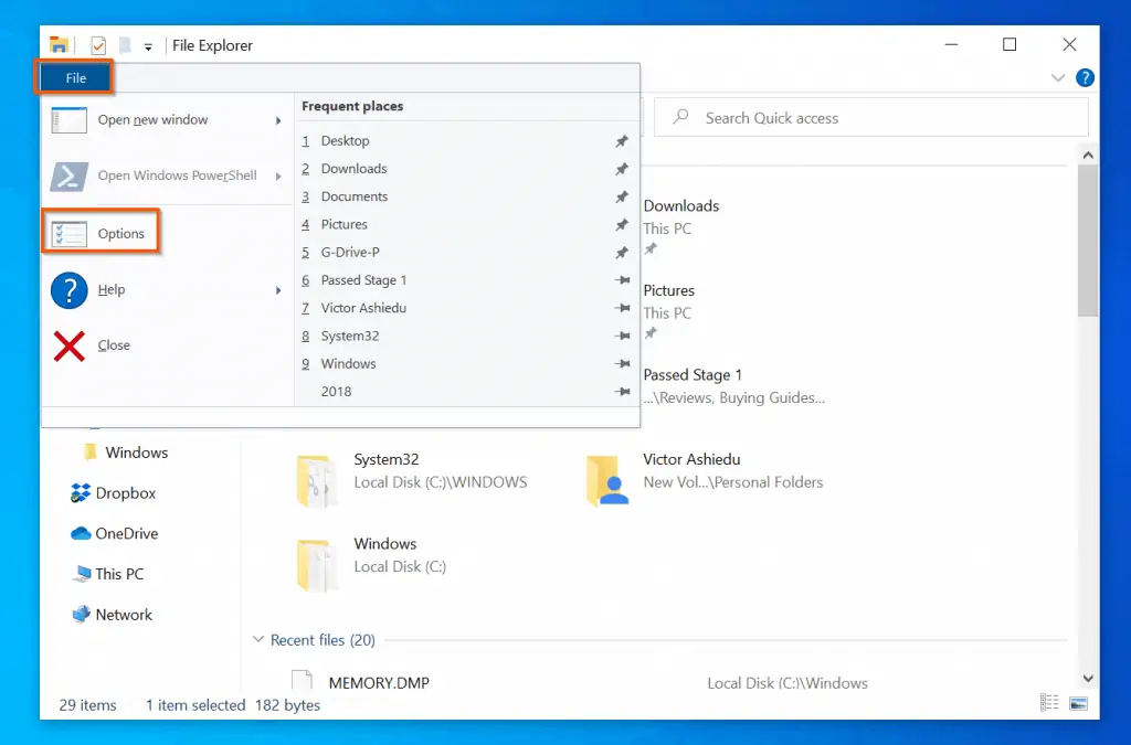 How to Clear Recent Files in Windows 10 File Explorer