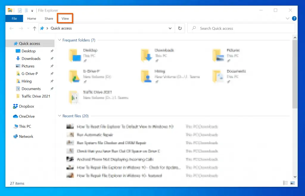 How to reset file explorer to default view in windows 10 itechguides