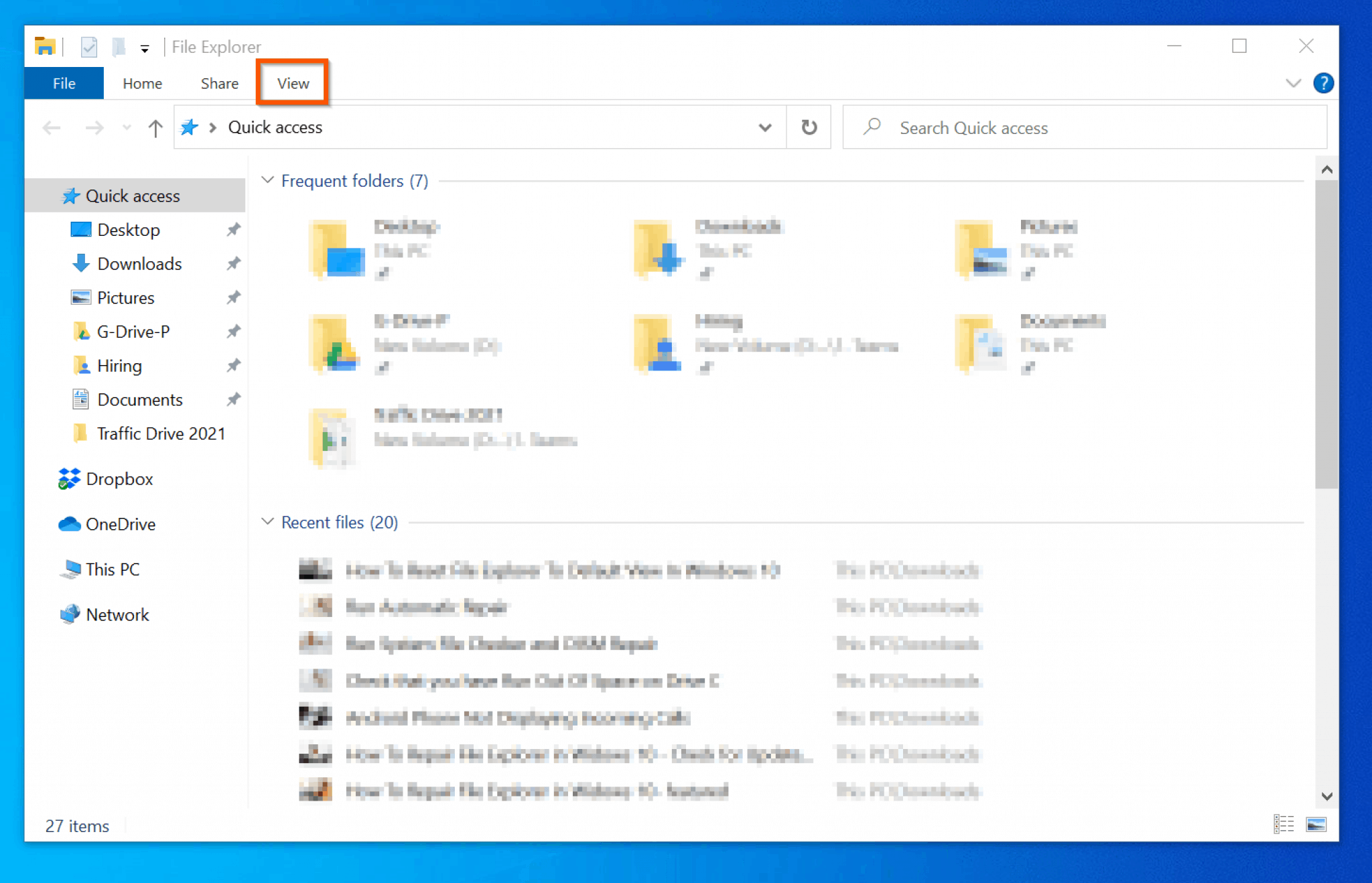 Reset File Explorer Windows 10 Reset File Explorer to Default View