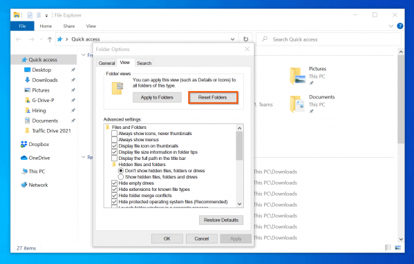 Reset File Explorer Windows 10 - Reset File Explorer To Default View