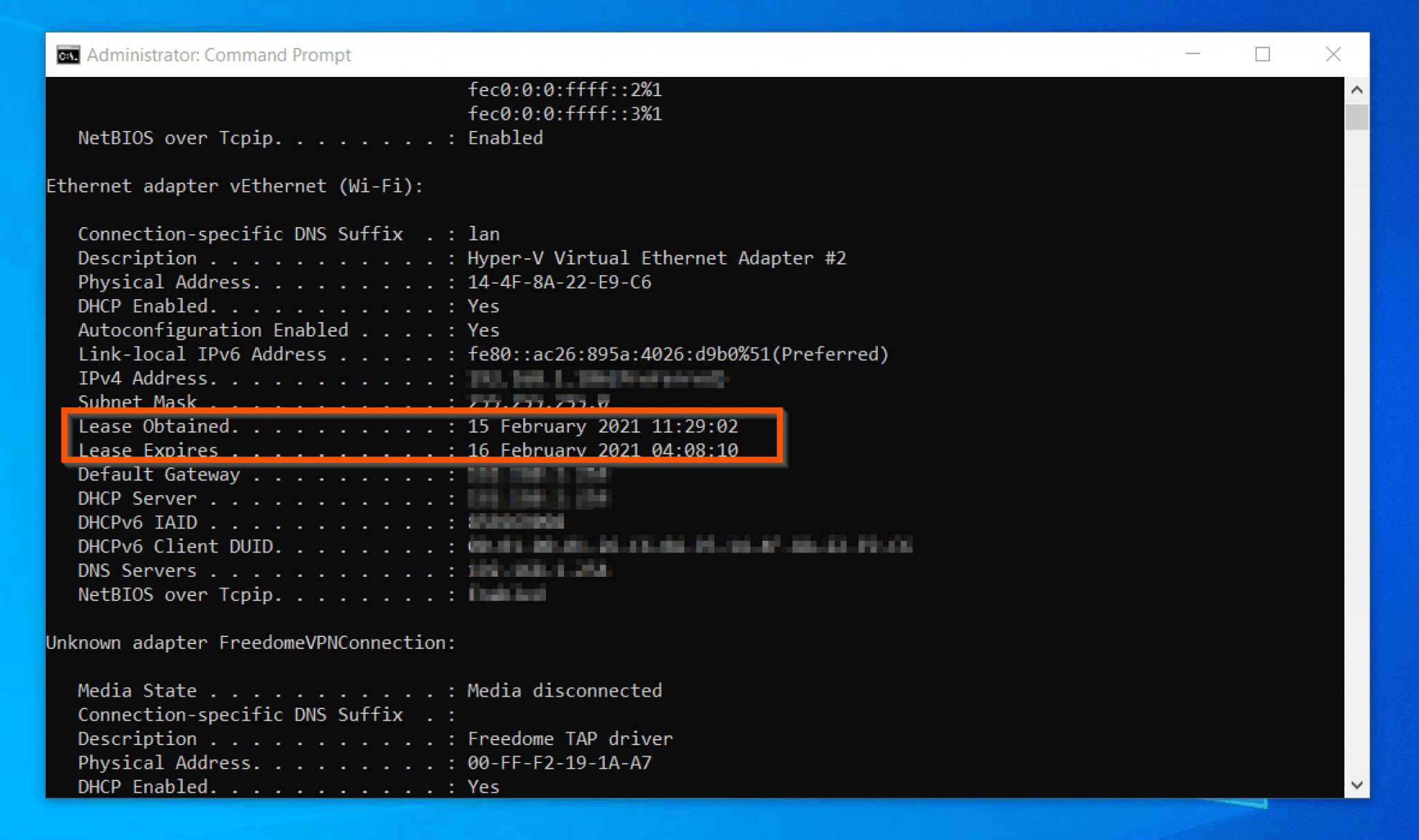windows 10 enable dhcp command line