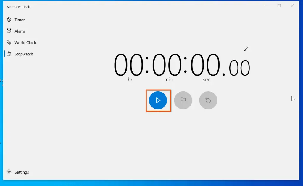 How To Use Stopwatch In Windows 10 Alarms & Clock