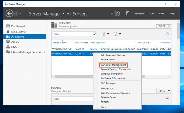 can't find server manager in windows 10
