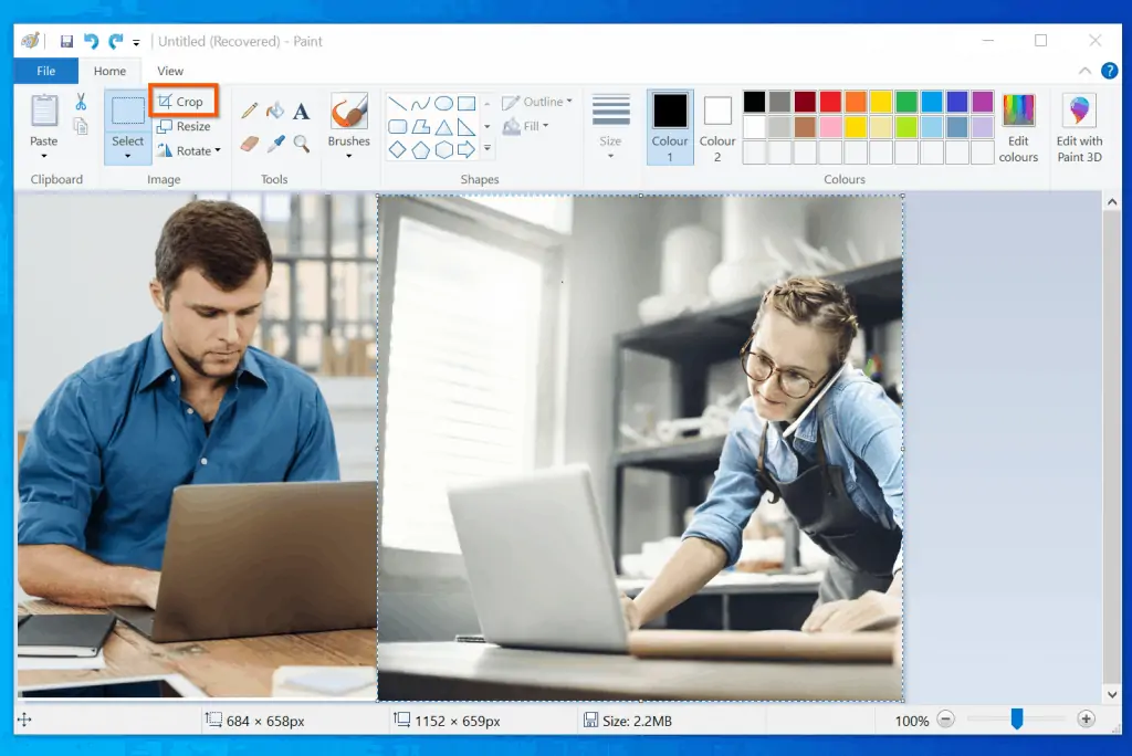 Help With Paint In Windows 10: How to Crop Image In Microsoft Paint