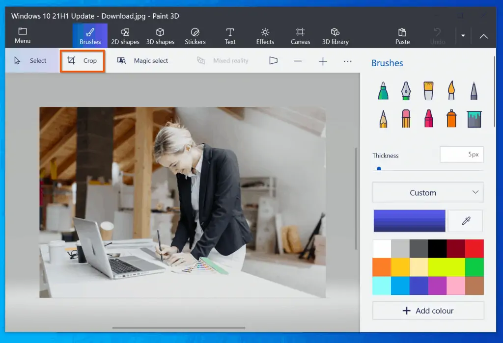 Help With Paint In Windows 10:  How to Crop Image In Paint 3D