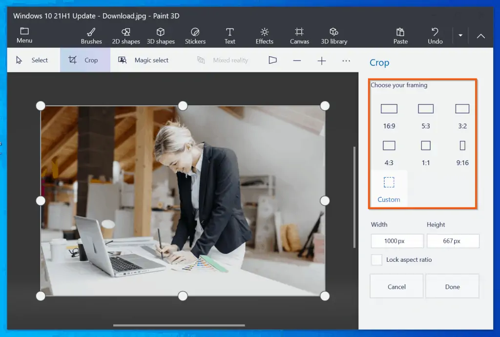 Help With Paint In Windows 10:  How to Crop Image In Paint 3D