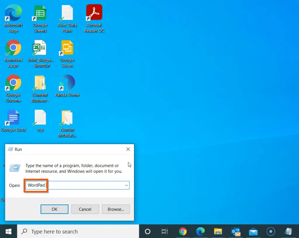 Help With WordPad In Windows 10: How To Open WordPad from Run