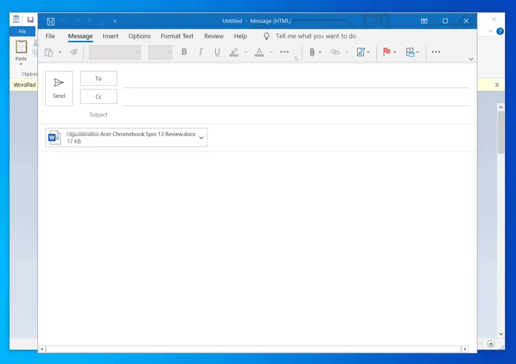 Help With WordPad In Windows 10: How To Email A WordPad Document From Within WordPad