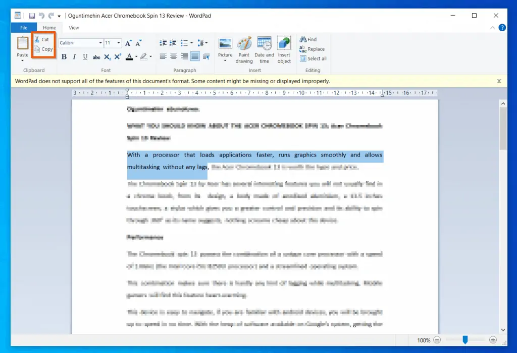 Help With WordPad In Windows 10: How To Cut And Copy In WordPad