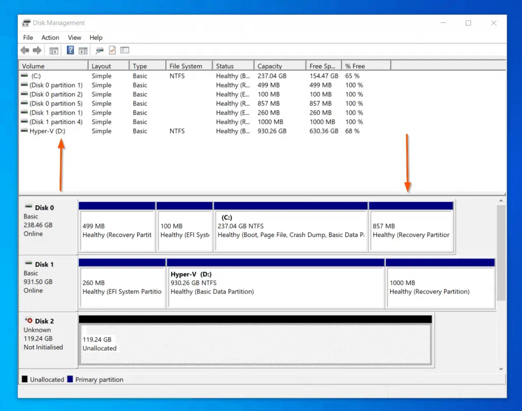 Windows 10 Disk Management Disks And Volumes Explained