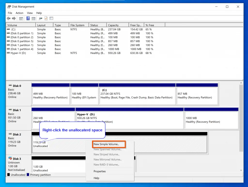 How To Create A Volume In Windows 10 Disk Management