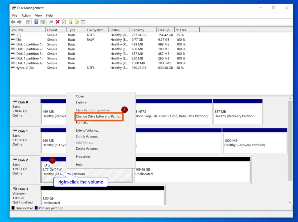 How To Change A Drive Letter In Windows 10 Disk Management
