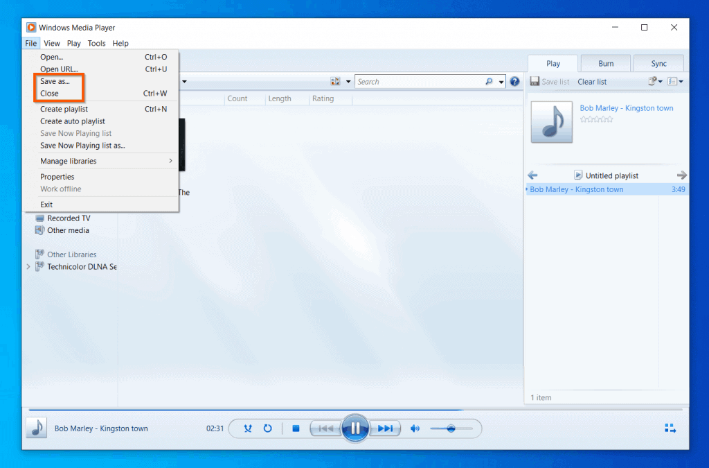how to change my default media player windows 7