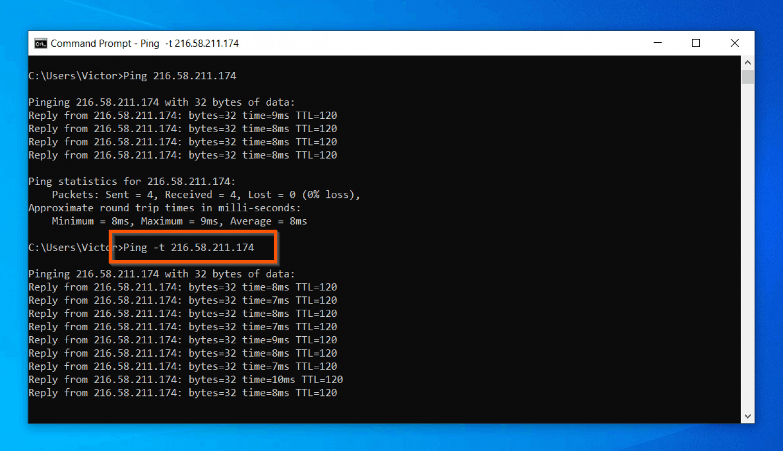 How to ping google from windows or linux itechguides