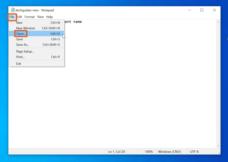 open file in notepad from command line ubuntu