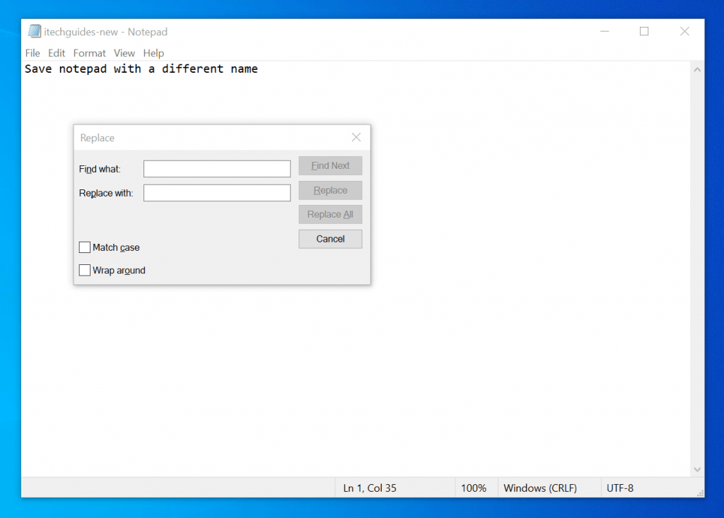 to open the "Find and Replace" dialogue, press Ctrl and H keys simultaneously