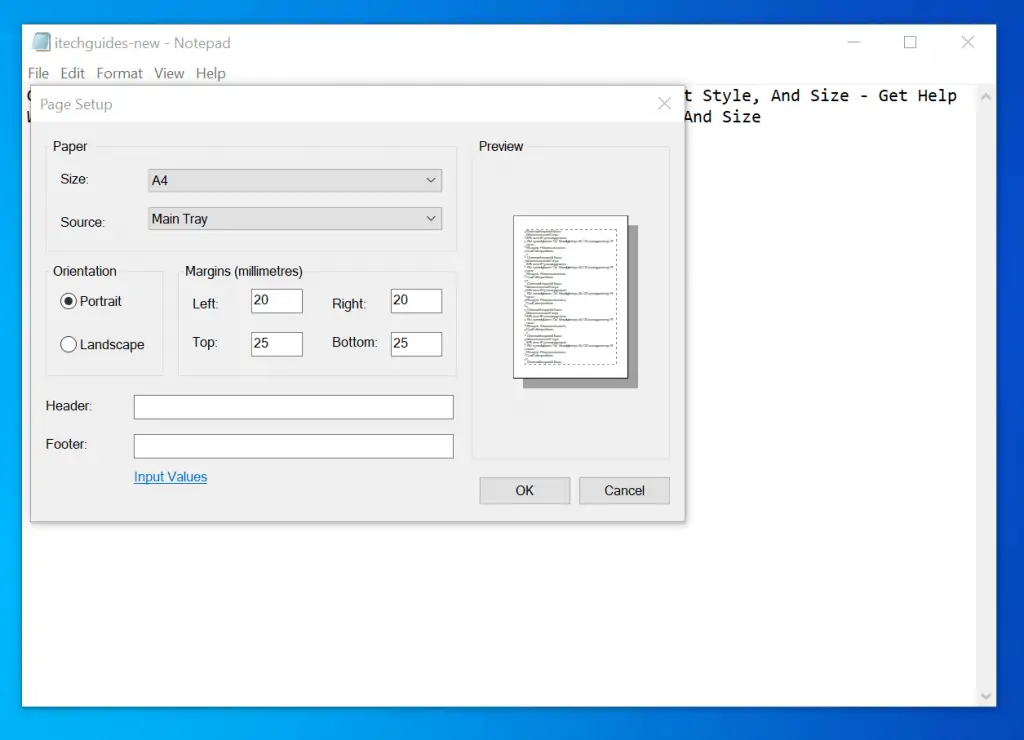 Get Help With Notepad In Windows 10: How To Change Page Setup and Print In Notepad
