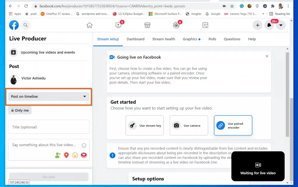 How to go live on facebook - Facebook Live Post Options