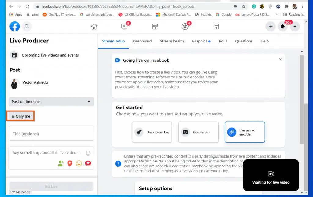 Facebook Live Privacy Settings