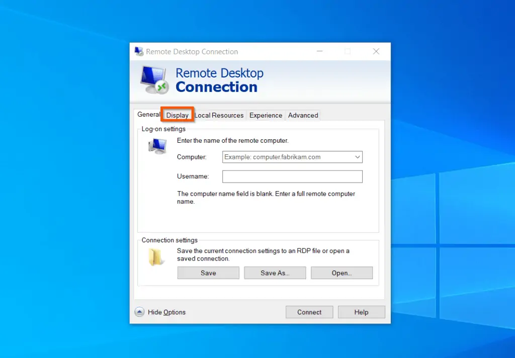 How to Remote Connect To Windows 10 PC With The Remote Desktop Connection App - Configure Remote Desktop Connection Display Options