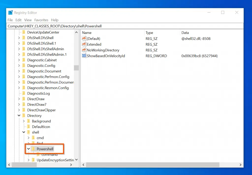 Add "Open Windows Powershell here" To File Explorer Context Menu