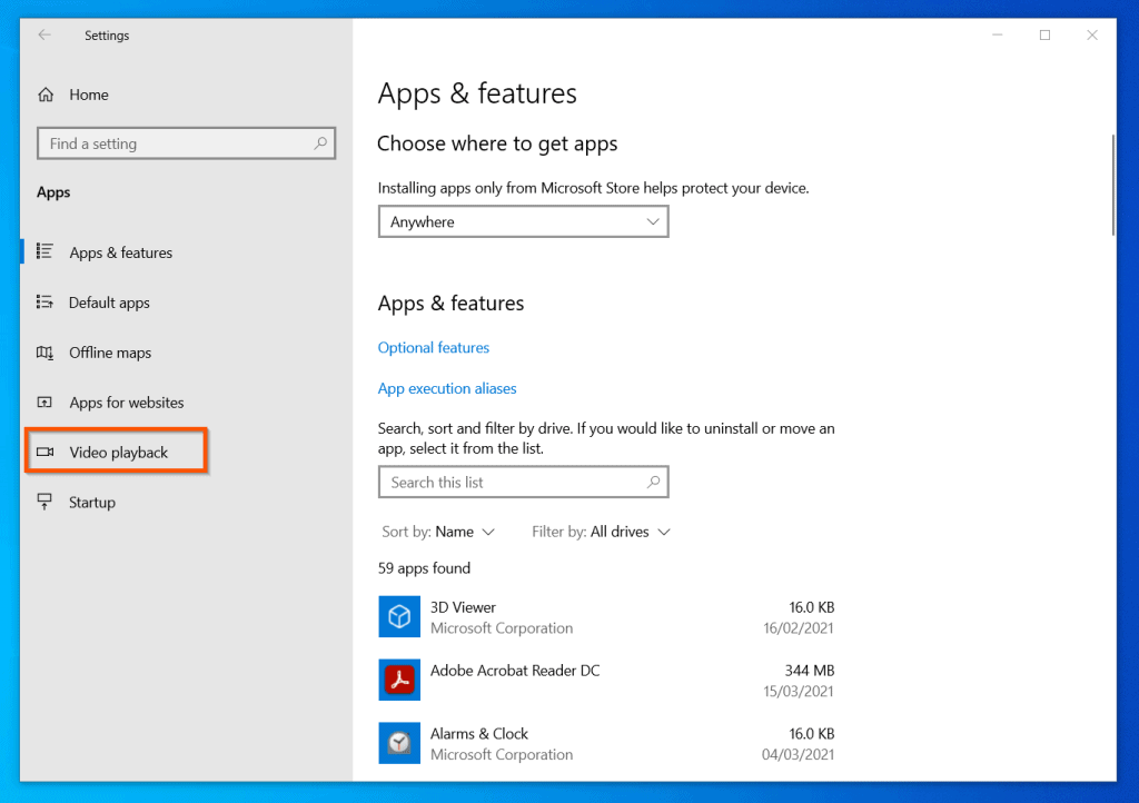How To Change Video Playback Settings In Windows 10
