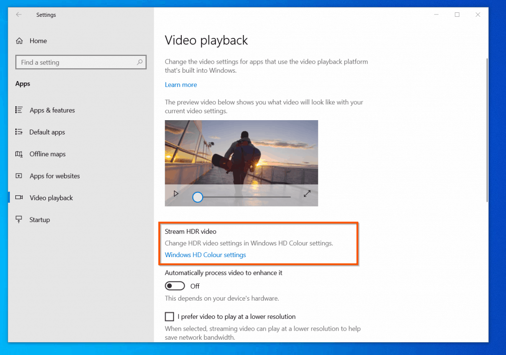 How To Change Video Playback Settings In Windows 10