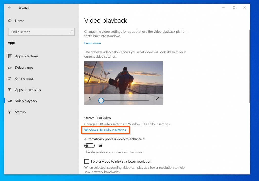 How To Change Video Playback Settings In Windows 10