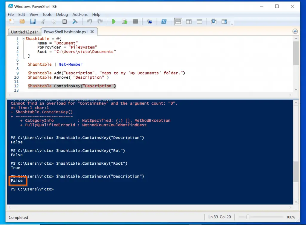 PowerShell Hashtable Methods And Properties - How To Check If A PowerShell Hashtable Contains A Key