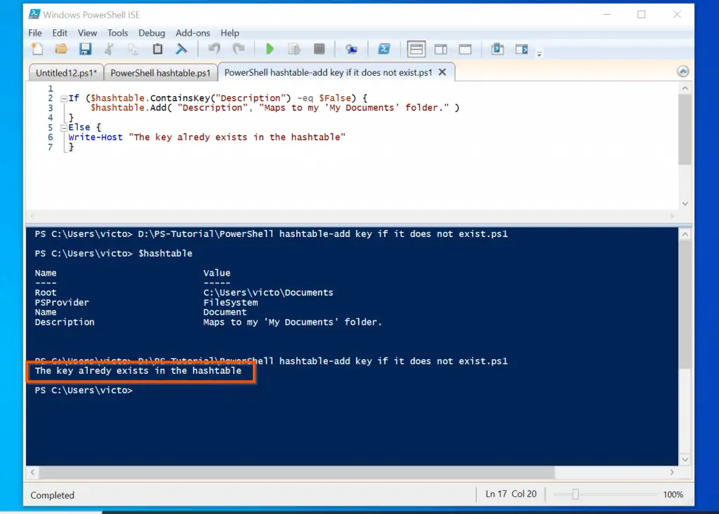 PowerShell Hashtable Methods And Properties - How To Check If A PowerShell Hashtable Contains A Key