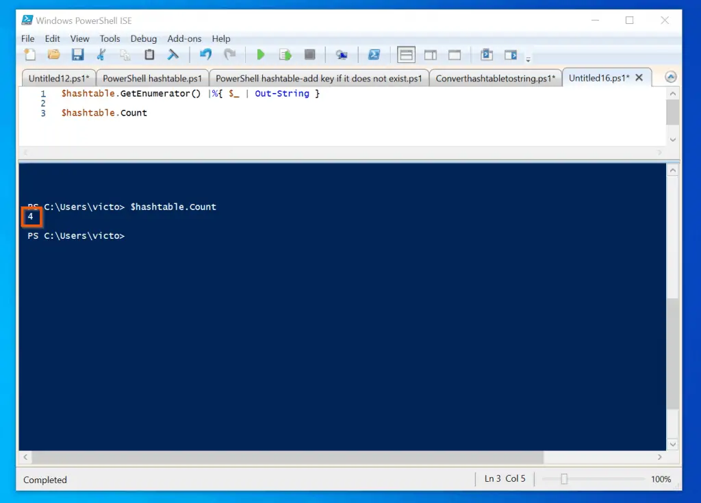 How to Count PowerShell Hashtable Items