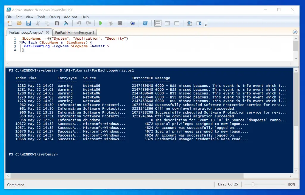 How To Loop Through A PowerShell Array With ForEach