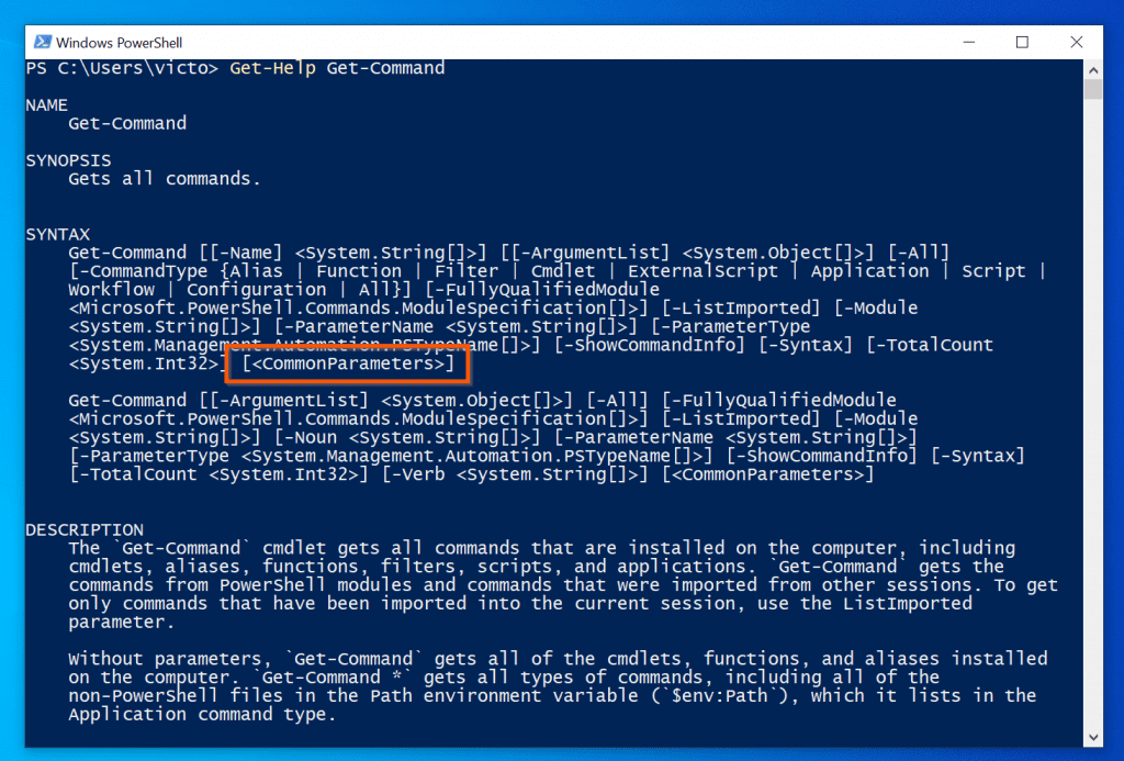 PowerShell Tutorial 2: Getting Help With The Get-Help Cmdlet - Common Parameters