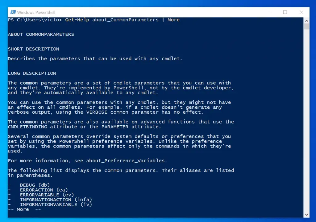 PowerShell Tutorial 2: Getting Help With The Get-Help Cmdlet - Common Parameters