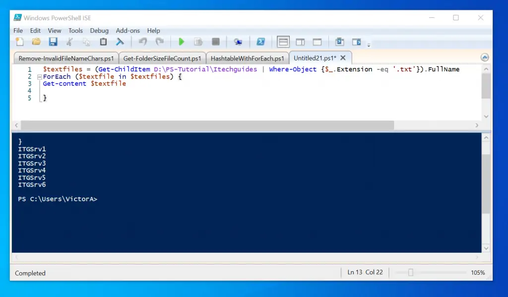 How To Combine PowerShell Get-ChildItem, ForEach Loop And Get-Content