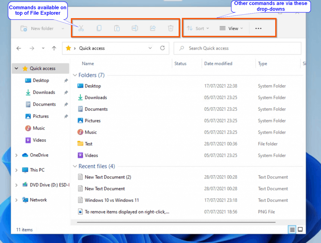 File Explorer Navigation in Windows 11