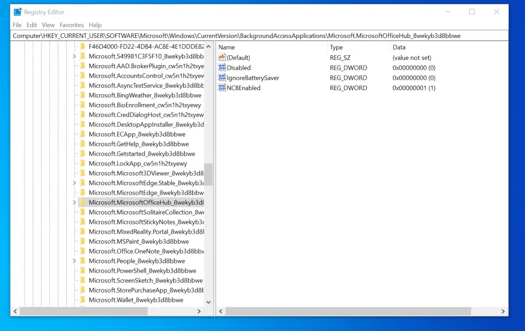 How To Put Microsoft Office To Sleep From Windows Registry