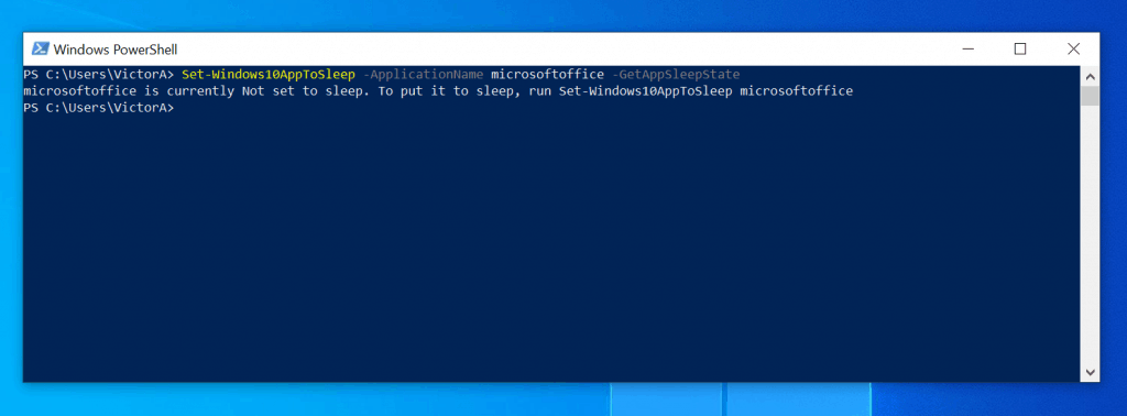 Script PowerShell pour mettre les applications Windows 10 en veille
